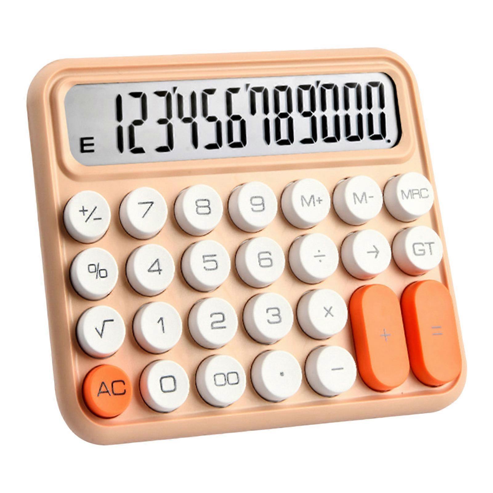 Mechanical Calculator 12-digit with Large LCD Display Convenient Precise Big Round Button Key Calculator KAESI