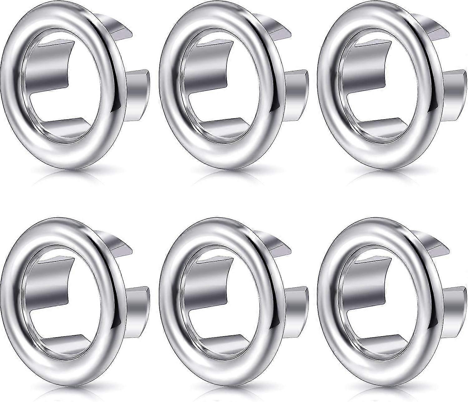 Sink Overflow Ring Round Sink Hole Overflow Cover Basin Trim Overflow Drain Plug Cover Insert Hole Replacement Parts,6pc