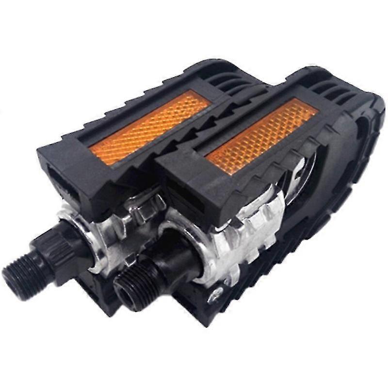 Folding Bicycle Mtb Pedals -aluminum Alloy Thread Black Non Slip Two Sides Bike Pedals(2pcs, Black)