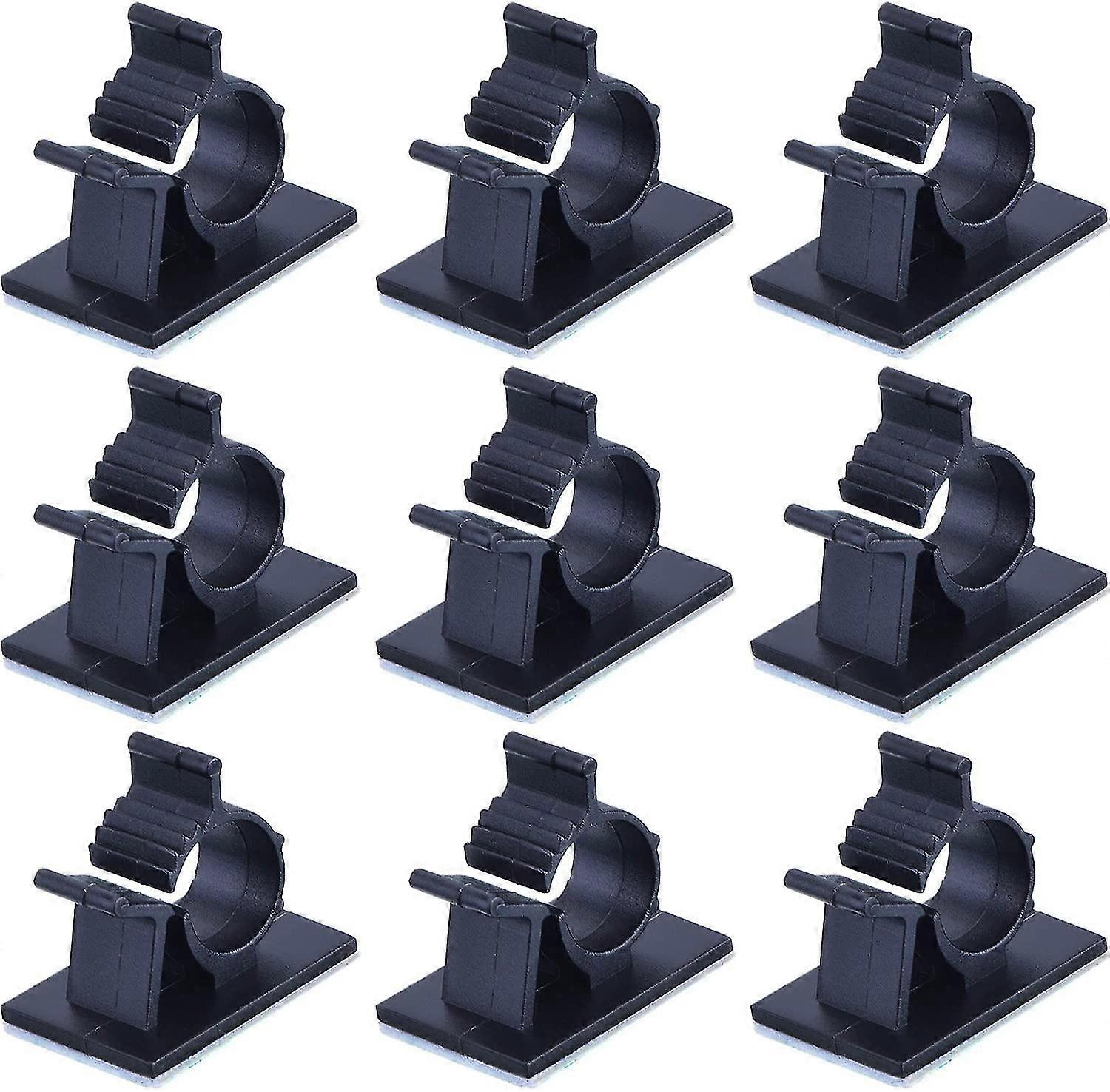 Adjustable Adhesive Cable Clips Nylon Cable Tie Wire Holder, Black, 50 Pack