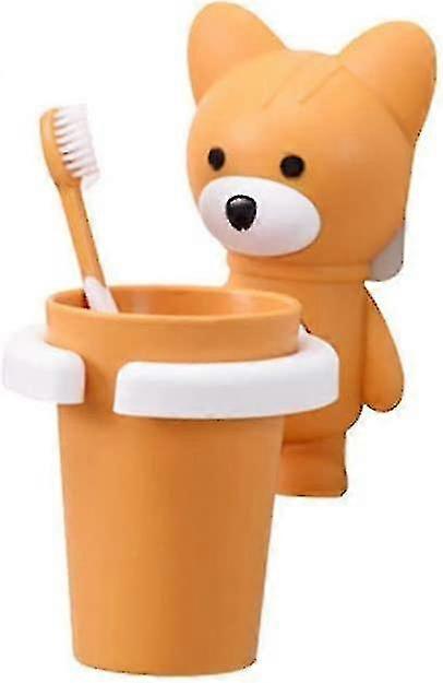Wall-mounted Toothbrush Holder With Cup Orange