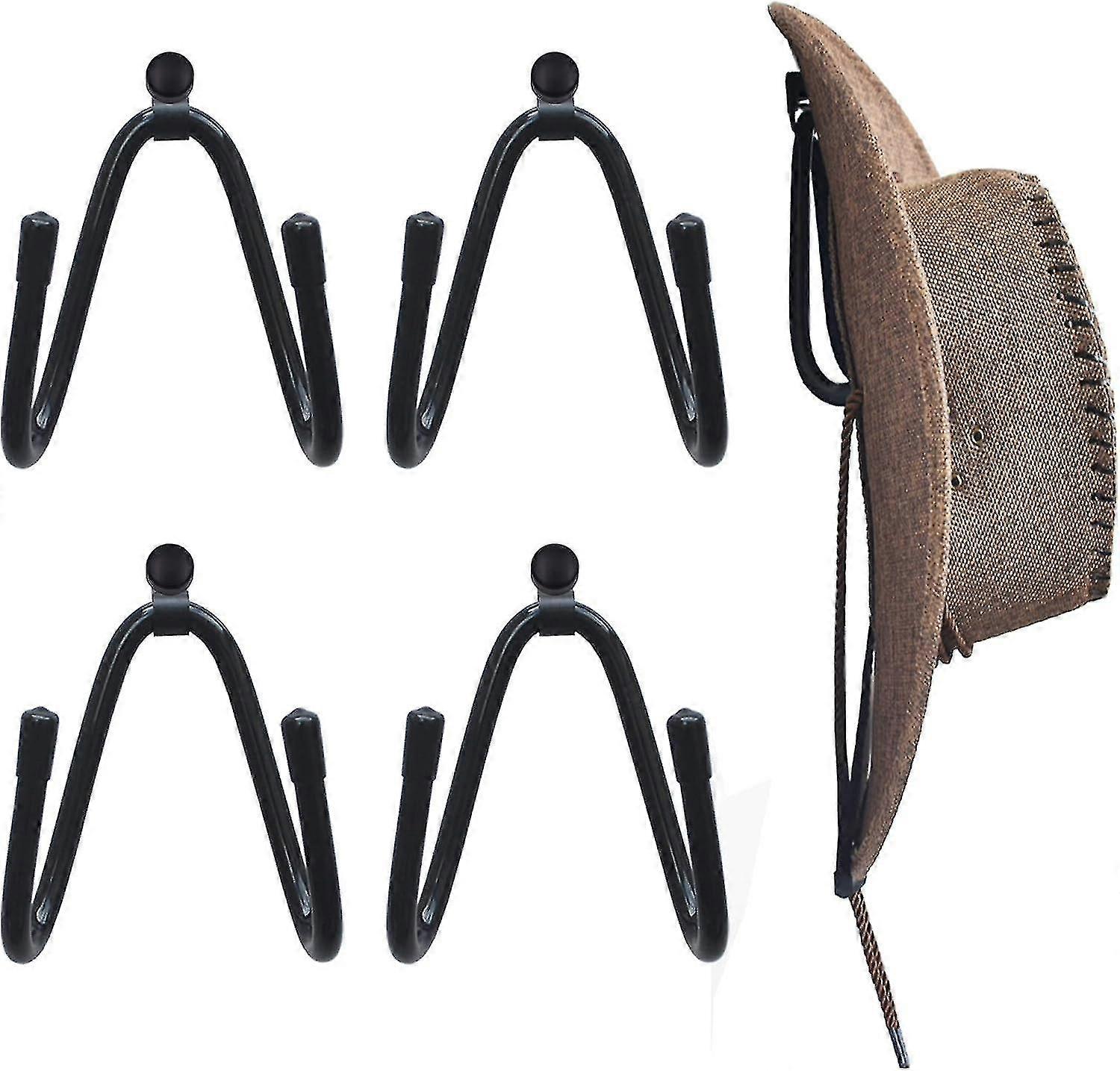 Cowboyhatt Rack Hat Holder Hat Arrangør Hat Wall Mount - 4/pk Ingen lue