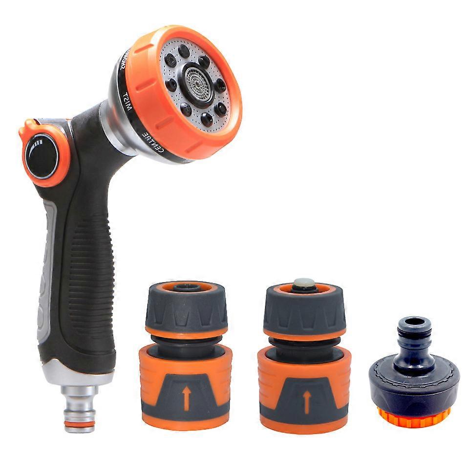 Spray Gun Set, High Pressure Multi-Function Spray Gun with Thumb Switch, 2 Water Fittings, 1 Faucet Fitting, Exclusive, Black