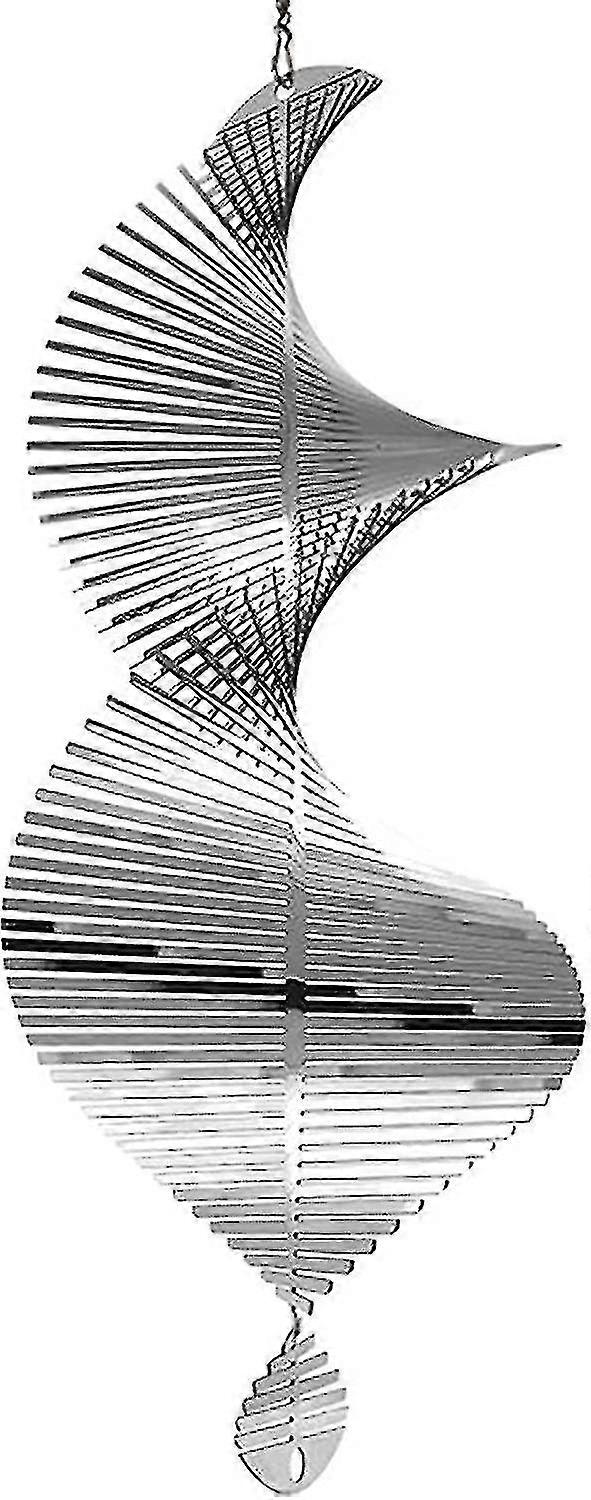 ספינר רוח, 3d נירוסטה מתכת תלויה ספינר ספירלה רוח פעמון מסתובב פסלי רוח תליון עץ לוכד שמש לפטיו חיצוני מקורה La La