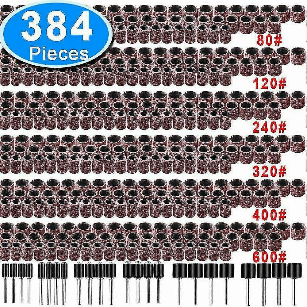 384 Pcs Rotary Tool Set Drum Sanding Kit For Nail Drill Bits Dremel Accessories
