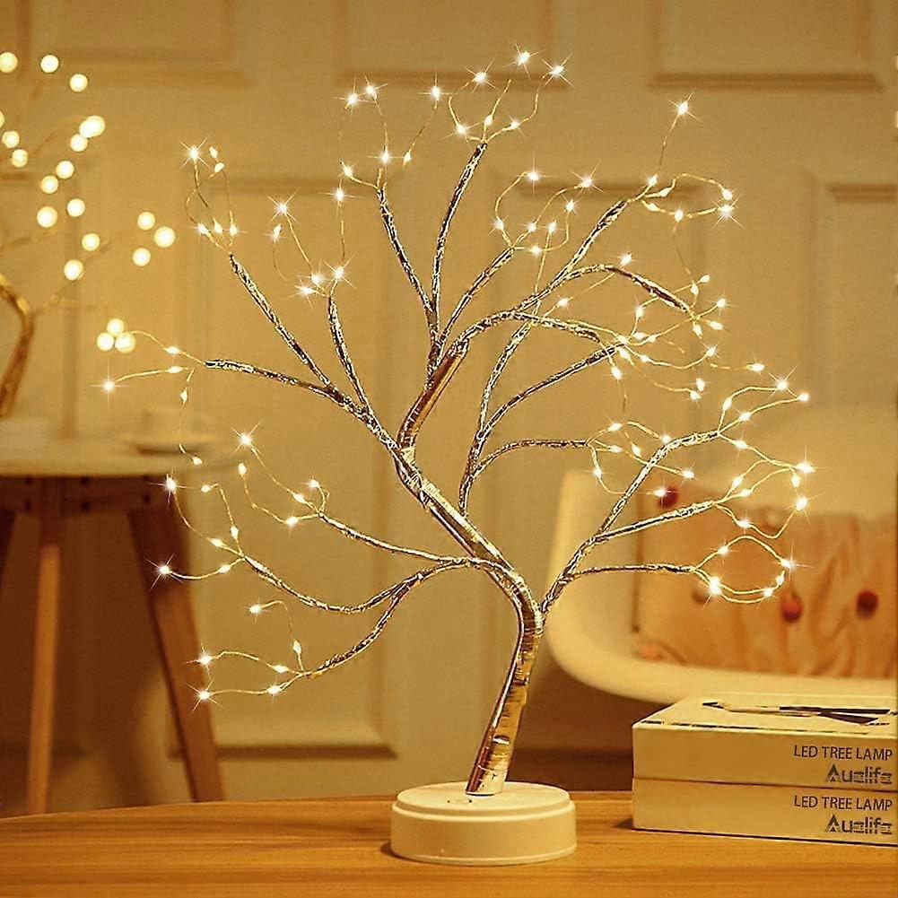 LED Tree Lights - Warm White USB Bonsai Tree Light with Adjustable Branches, Battery Operated