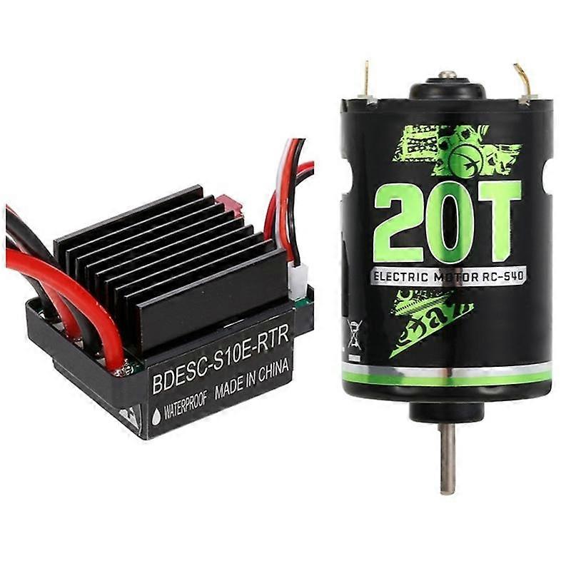320A ESC + 540 Brushed Motor for 1/10 RC Car Axial SCX10 90046 TRX4 D90 Redcat, 20T