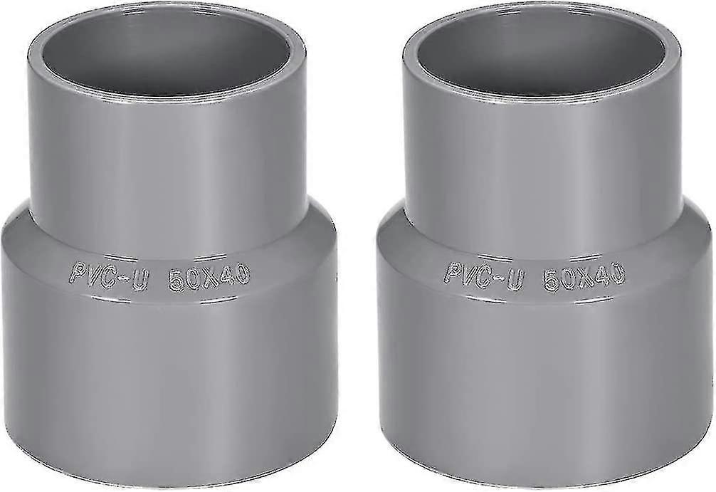 50mm X 40mm Pvc Pipe Reducer Fitting Coupling Hub Coupling Dwv Gray 2pcs