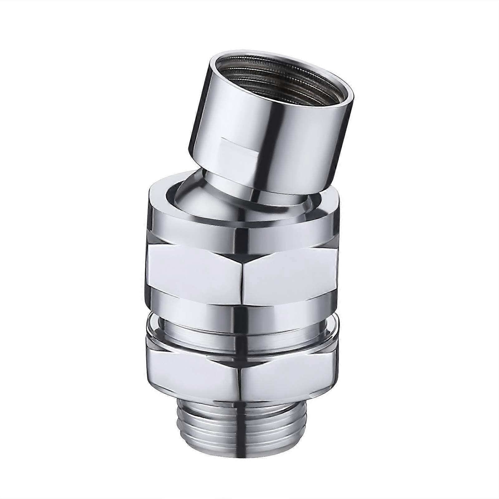 Universal Shower Head Swivel Adapter - Adjustable and Polished Chrome for Customizable Shower Experience