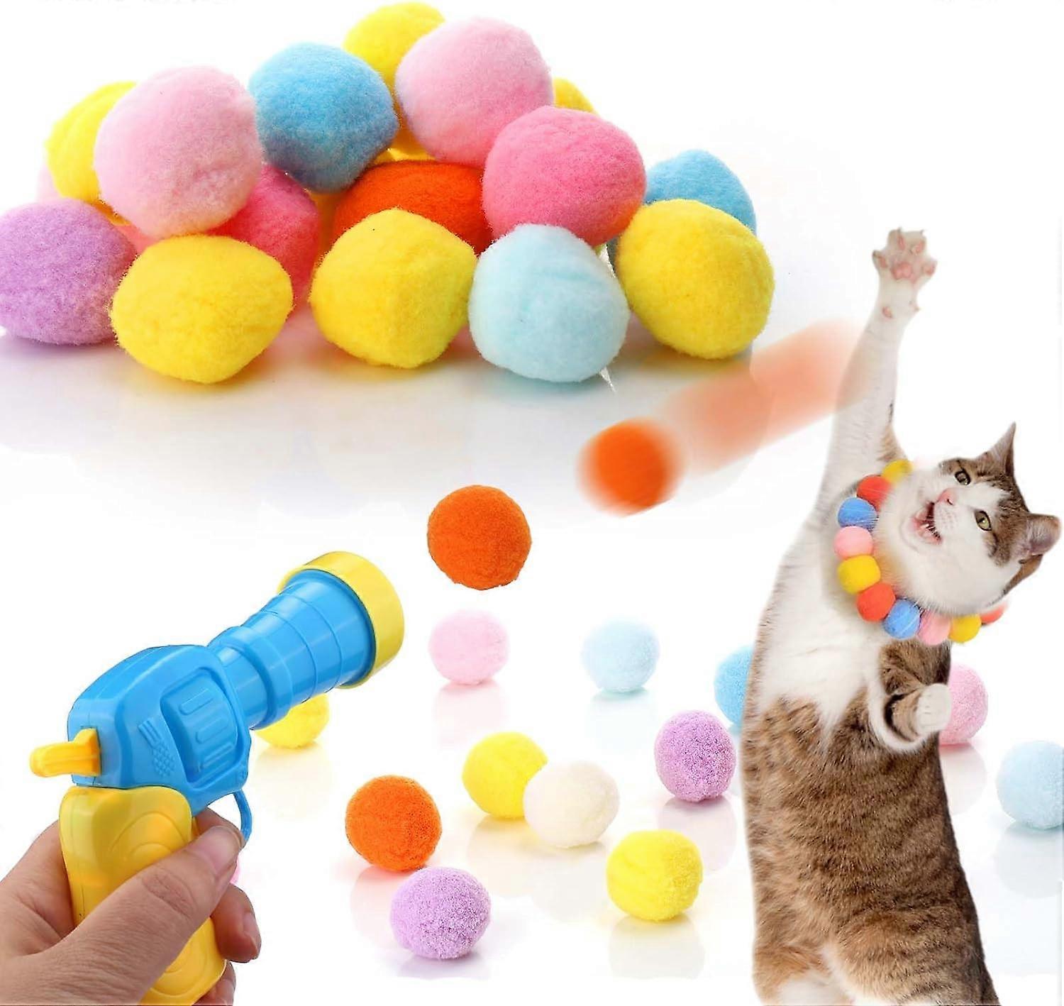 Plush Ball Shooting Guns Mini Espuma Ball Blasters Cool Shooting Toys com 20-100 Plush Ball, 100% novo