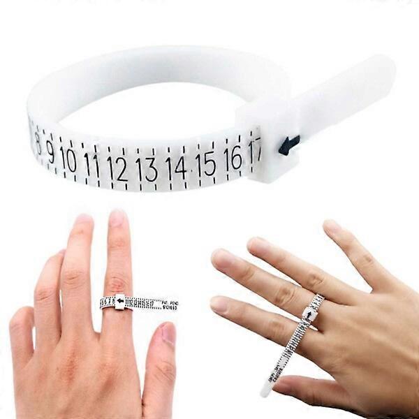 2x ring size measuring tape - ring size meter ring size ring size for fingers (white+black)