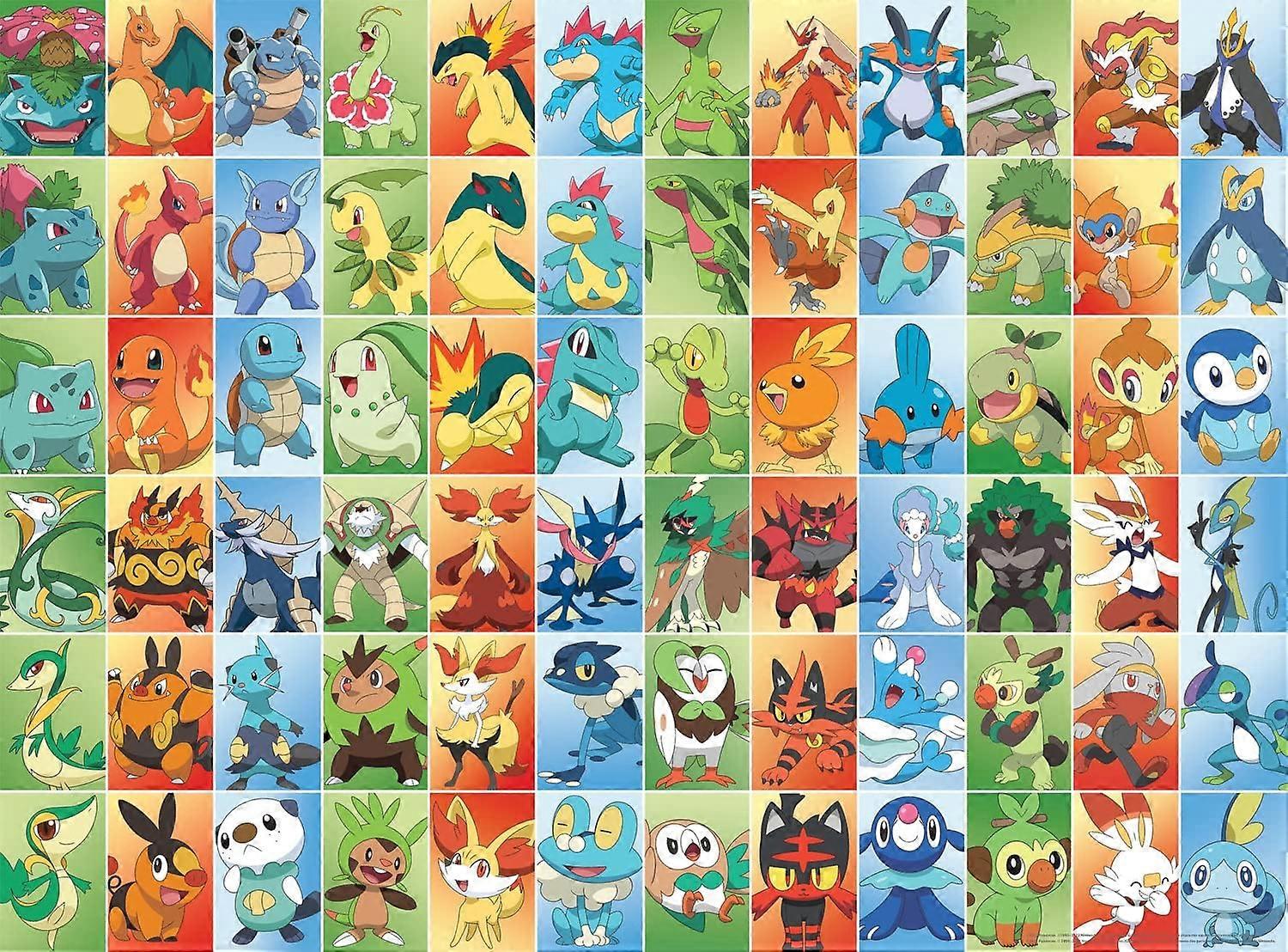 Pokemon - First Partners Squares - 1000 Piece Jigsaw Puzzle for Adults Challenging Puzzle Perfect for Game Nights - 1000 Piece Finished Size is 26.75
