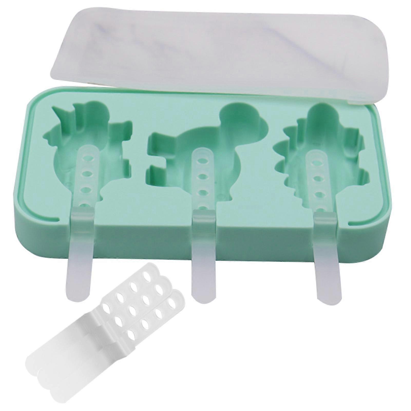 1 set Ice Cream Mold Cartoon Animal Shape Reusable Silicone Homemade Diy Ice Lollies Tray For Home