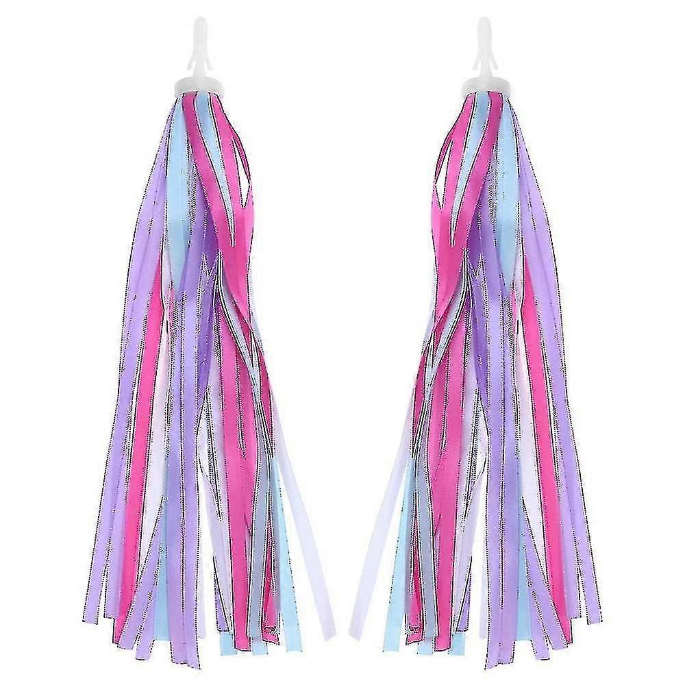 1 Çift Çocuk Bisiklet Püsküllü Kurdele, Çocuk Scooter Gidon Flamalar Bisiklet Sapları Kurdele Bebek Taşıyıcı Aksesuarları Kolay Attac