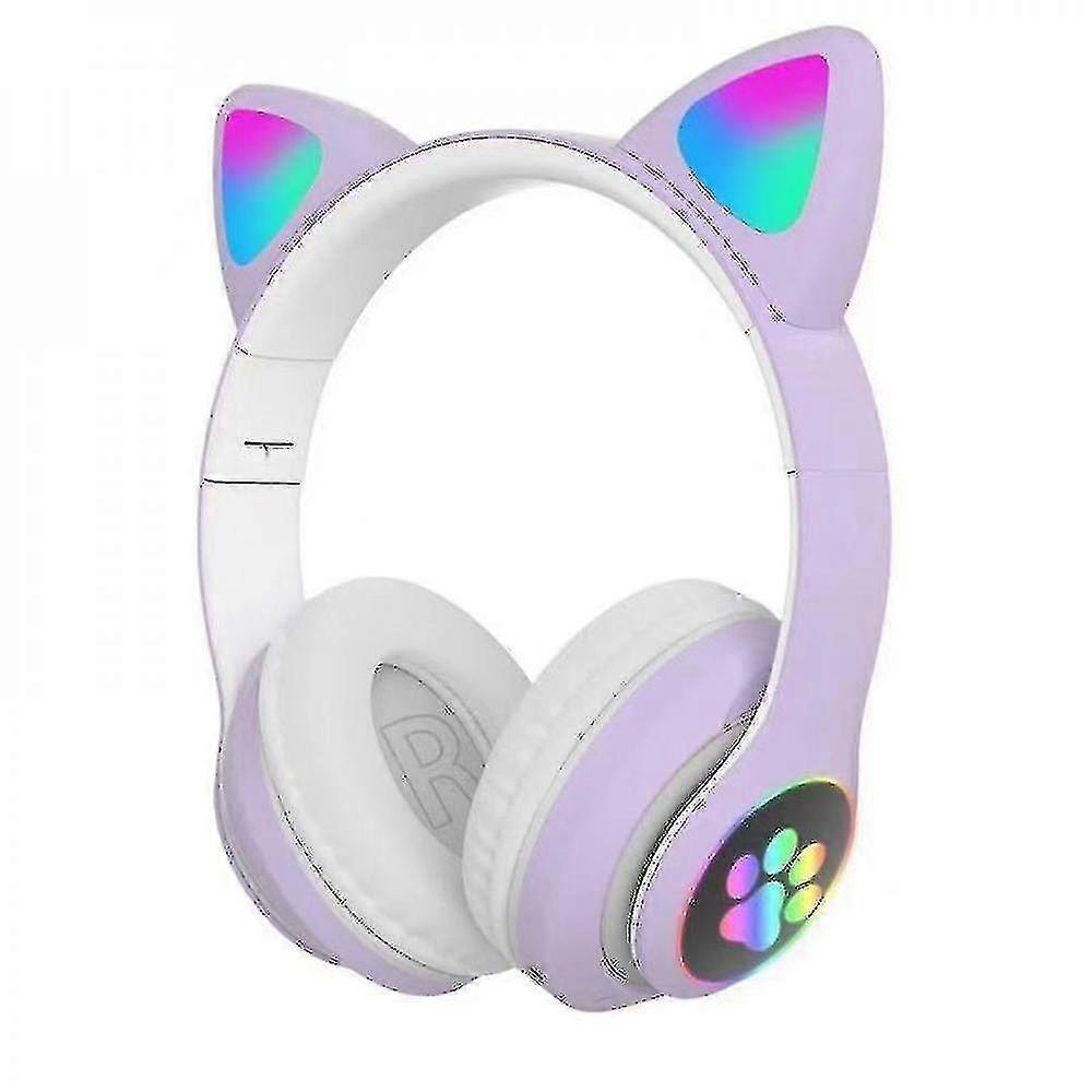 Wireless Bluetooth Headphones Cat Ear Headset With Led Light
