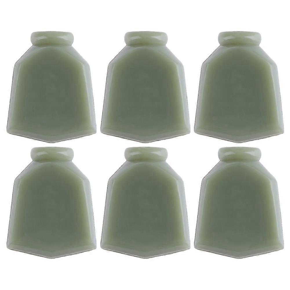 6pcs Jade Green Trapezoid Guitar Tuning Peg Key Tuners Machine Heads Button Knobs Handle Cap