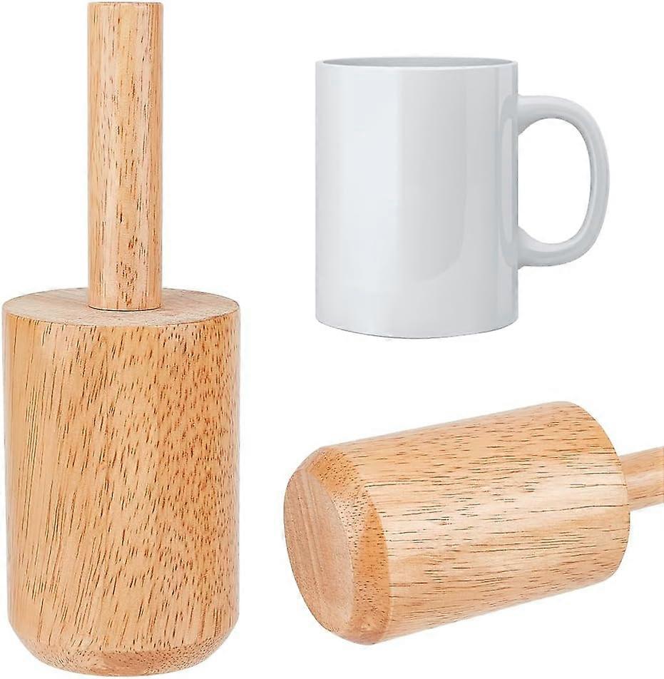 8.6x3.1 inch Cup Pottery Molds Burlywood Wood Pottery Tools with Handle Pottery Matrixs Set with Coated for Clay Pottery Rib Wooden Shaping Porcelain