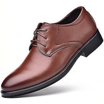 Men Formal Leather Shoes Oxfords Brogues Classic Smart Dress Office Work Lace Up (brown)
