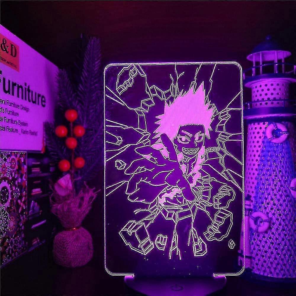 My Hero Academia Eijiro Kirishima Boku No Led Anime Lamp 7 Colors Changing 3d Night Lights Lampara For Home Decor 3d9l-487