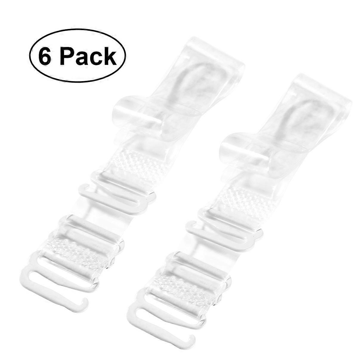 6 Pairs 1.5cm Adjustable Invisible Clear Elastic Bra Straps Replacement Non