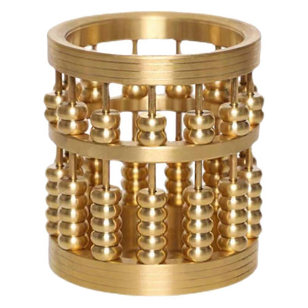 Brass Abacus Pen Holder Style Chinois Metal Pen Holder Desktop Abacus Shaped Craft Decor