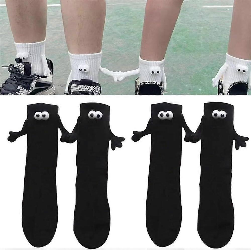 Manyetik Emme 3D Bebek Çift Çorap, Çift El Ele Komik Çorap, Orta Tüp Sevimli Çorap Kadınlar Erkekler İçin Komik Hediyeler (2 Çift)