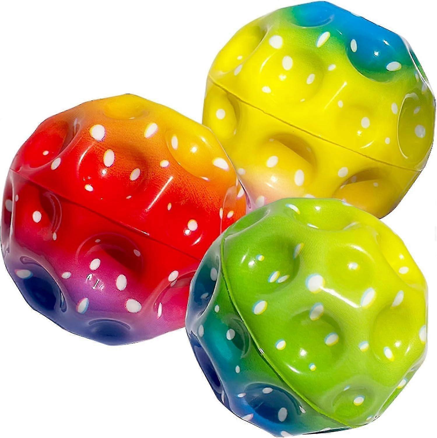 3pcs Jump Ball, Moon Ball, High Jumping Rubber Ball, Jumps Rubber Ball, Space Ball, A Popping Noise, Mini Bouncing Ball Toy For Kids, Party Gift