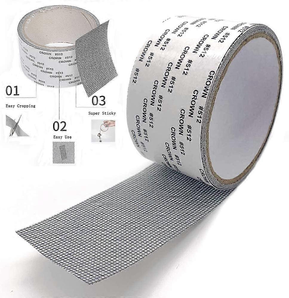 Fly Screen Mosquito Net Repair Tape, 2x80'' Window Screening Repair Kit Anti-Insect Fly Bug Door Mosquito Screen Net Repair Tape Patch Adhesive (Grey)