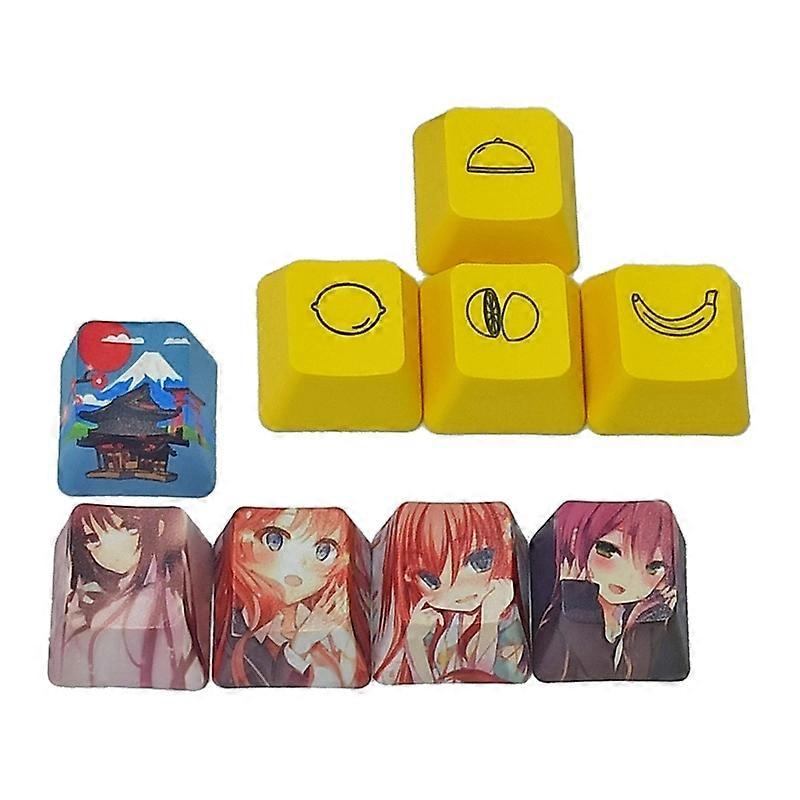 9PCS PBT Direction R4 Esc OEM Profile Keycap Dye Sub for Mechanical Keyboard