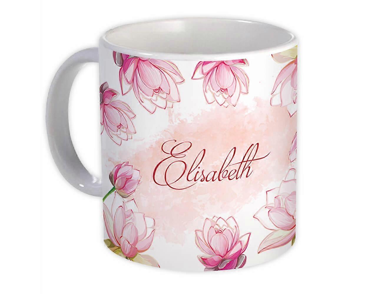 Gift Mug: Custom Name Lotus Water Lilly Art Personalized