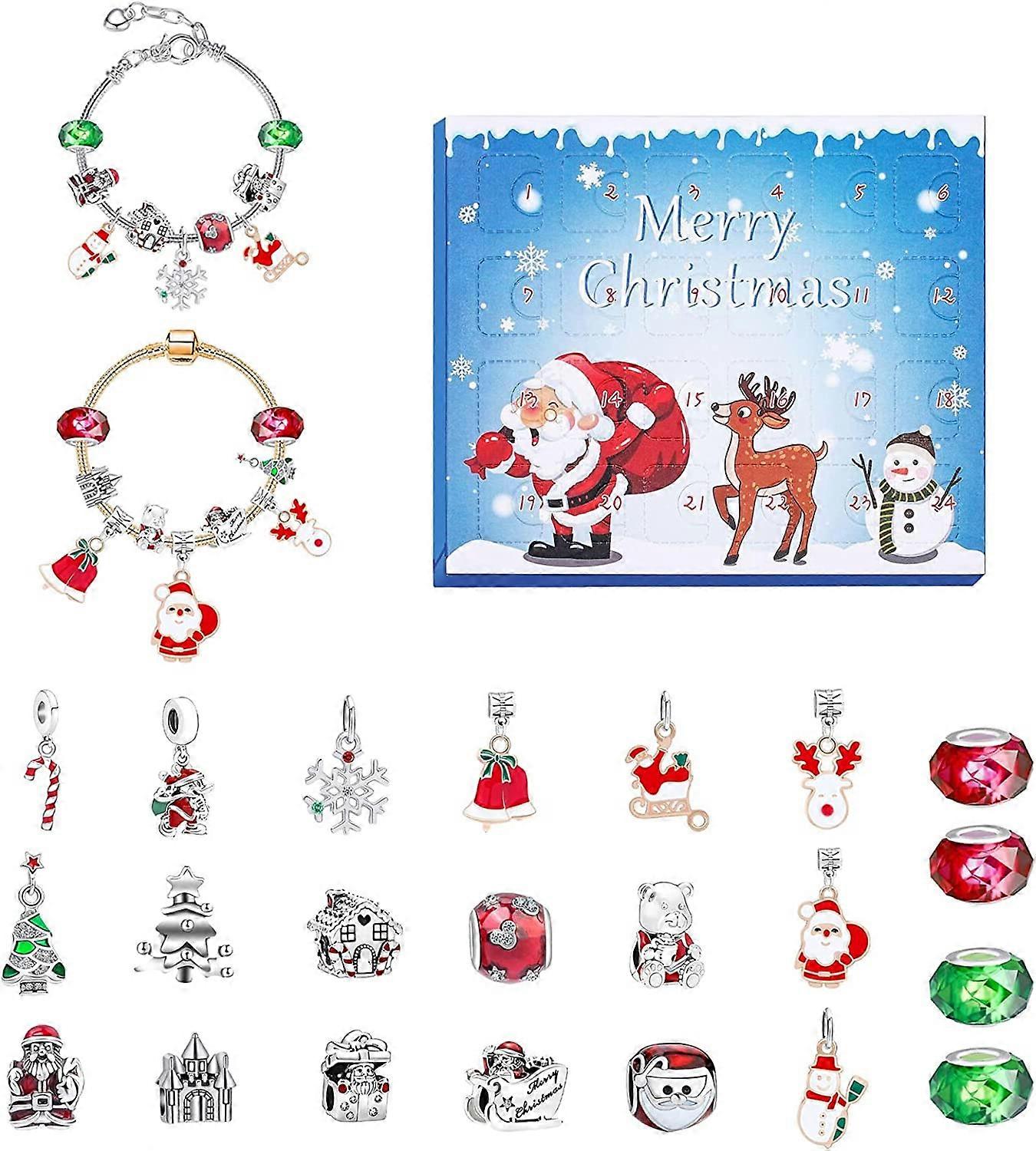 Jul adventskalender 24 rutnät jul advent kuvert blindlåda gör-det-själv-hängsmycke charm smycken gör kit