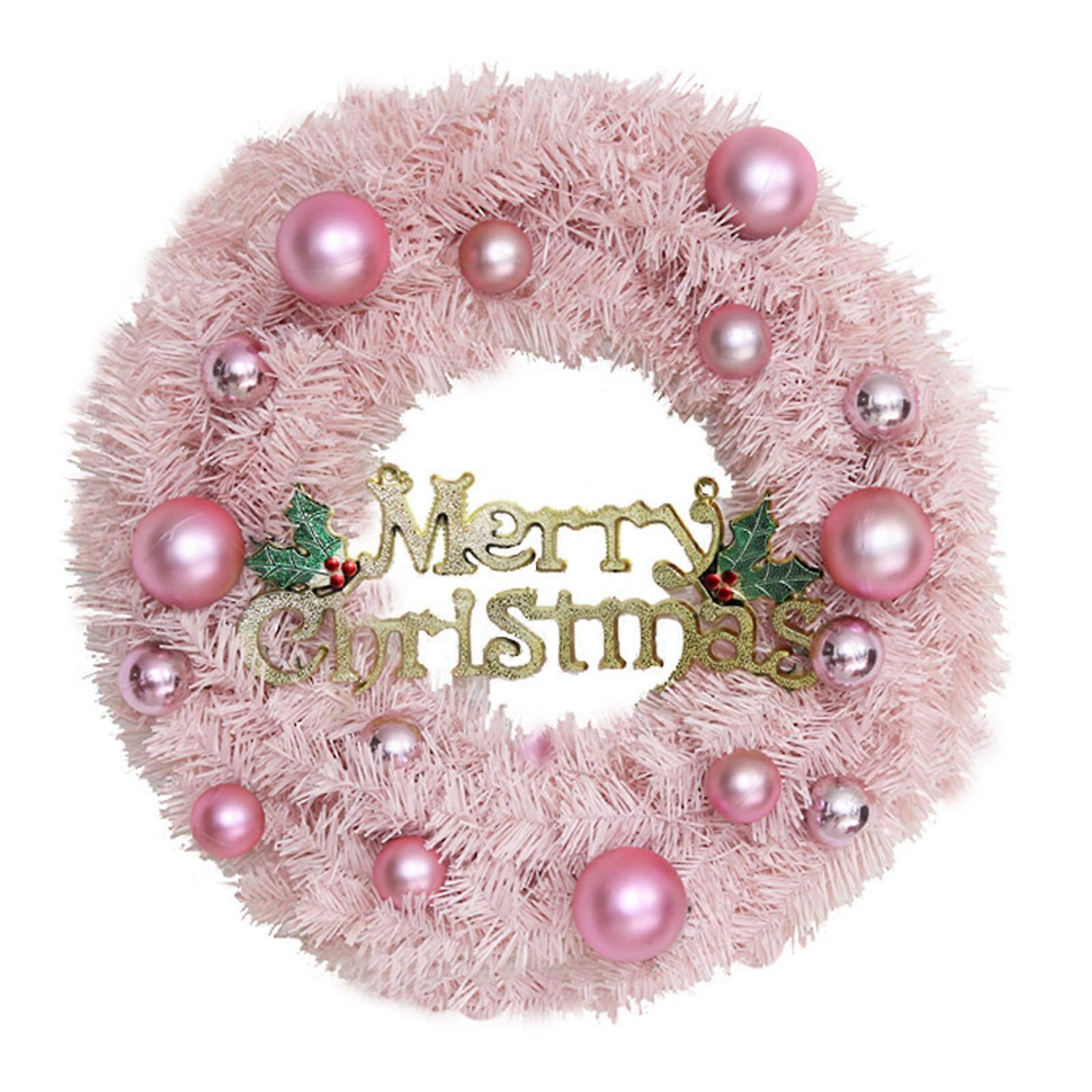 Artificiaの花輪パーフェクトクリスマスデコレーションリングショッピングピンクのボールディスプレイシーン30 cm / 40 cmモールウィンドウ