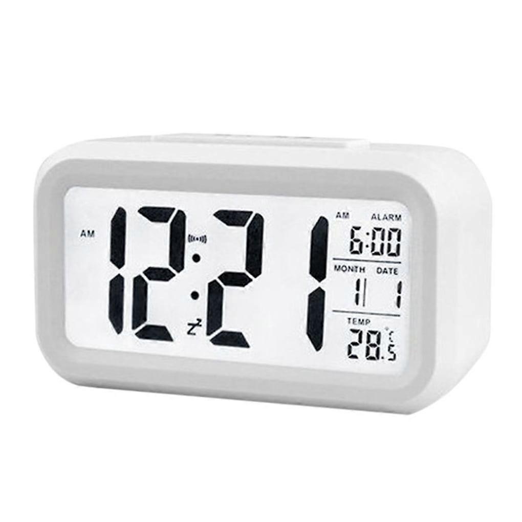 Electronic Digital Alarm Clock Battery Powered Bedside Clock With Large Led Screen, Room Temperature
