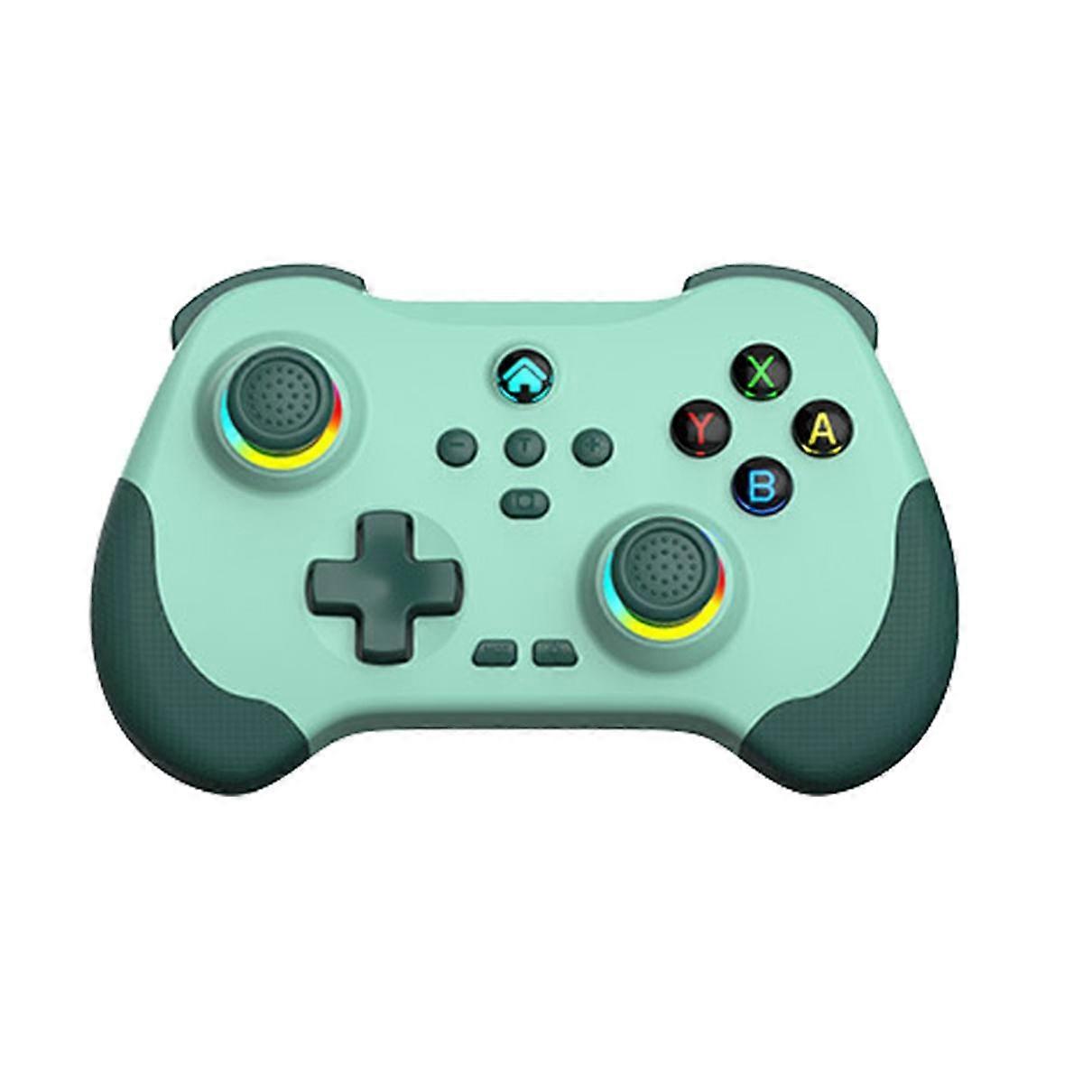 Kabelloser Gamecontroller, Bluetooth, 6-Achsen-Bewegungssensor, Turbo, programmierbarer Joystick für Switch, Steam, PC, Grün