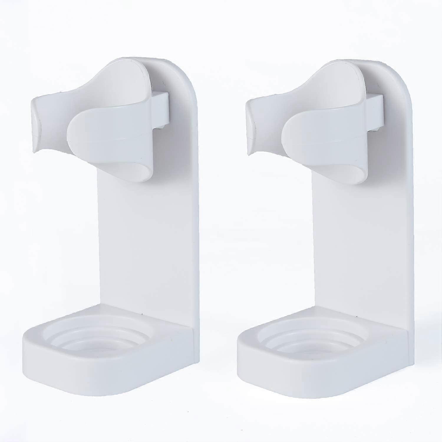 Electric Toothbrush Holder Wall Mounted Organizer White 2pcs