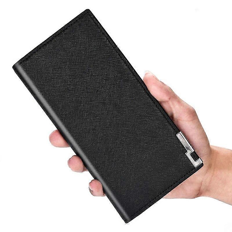 Creative Nouveau portefeuille pour hommes Long coréen Soft Leather Cross Pattern Thin Wallet Wallet Thin Clutch Solid Soft Pocket Purse