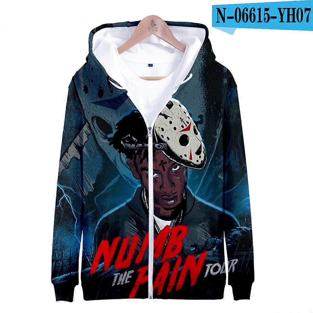 3D Hoodie YoungBoy Never Broke Again Winter Men's Jacket and Coat Hip Hop Streetwear Pocket Zipper Pullover Hooded Sweatshirt