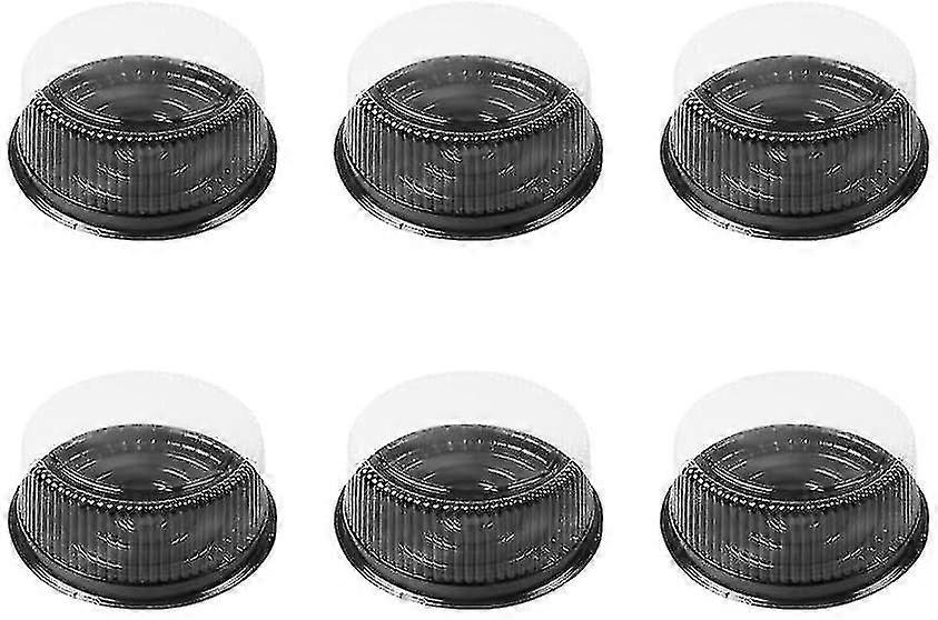 Rotondo In plastica trasparente Torta monouso Portapistole in plastica da asporto con base nera Display di trasporto Box Set di 10 pezzi