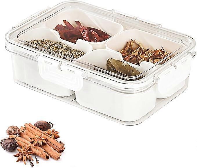 Geteiltes Serviertablett mit Deckel und Griff Snackle Box Charcuterie Container Tragbare Snackplatten Organizer
