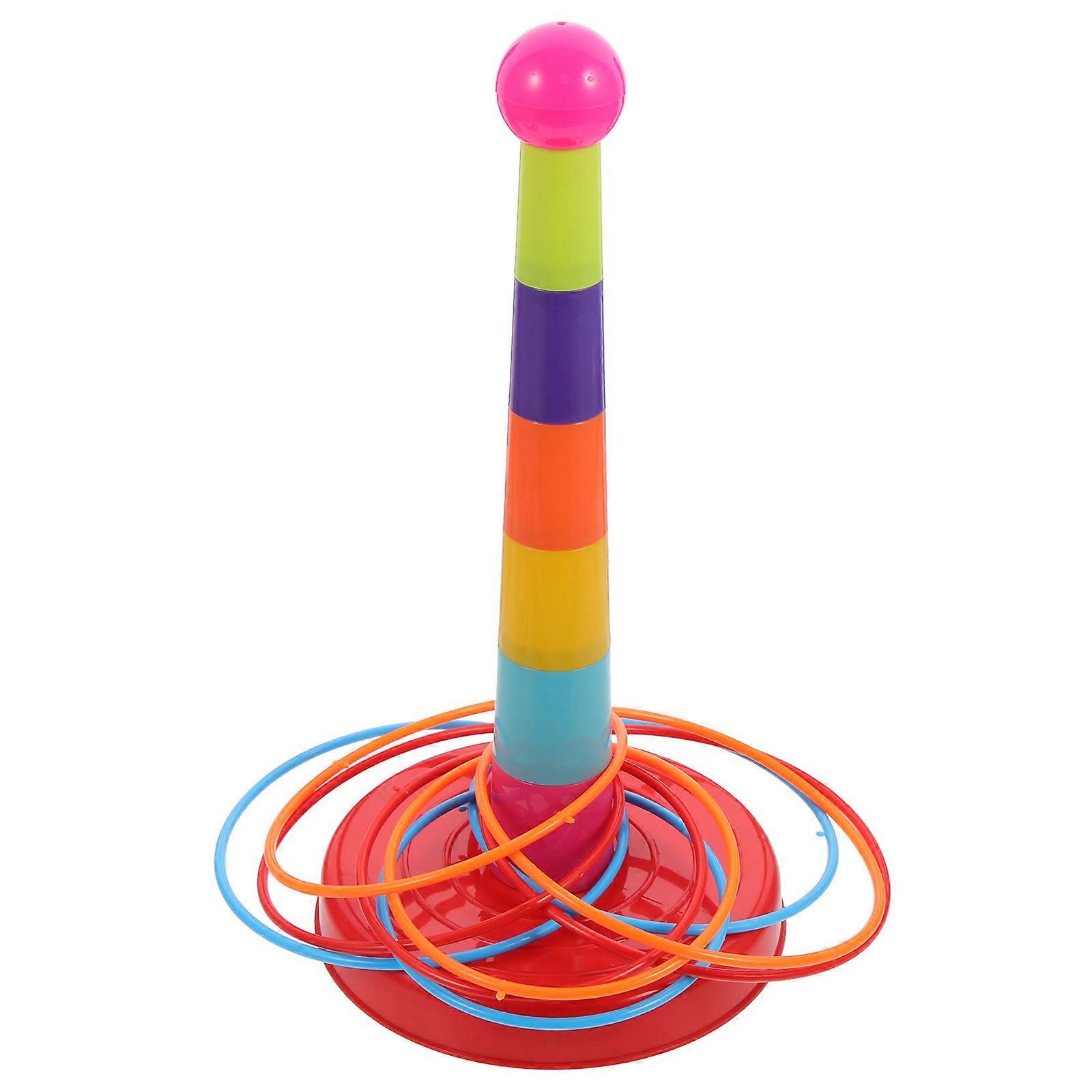 2 Boxes Squiz Toys Toss Rings Base Early Education Tool Lap Game Toss Rings Plastic Toss Rings Hoop Ring Toss Game