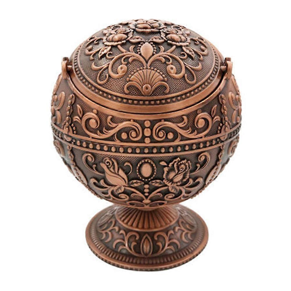 Retro Creativity Windproof Ashtray With Lid(1Pcs, Red Bronze)