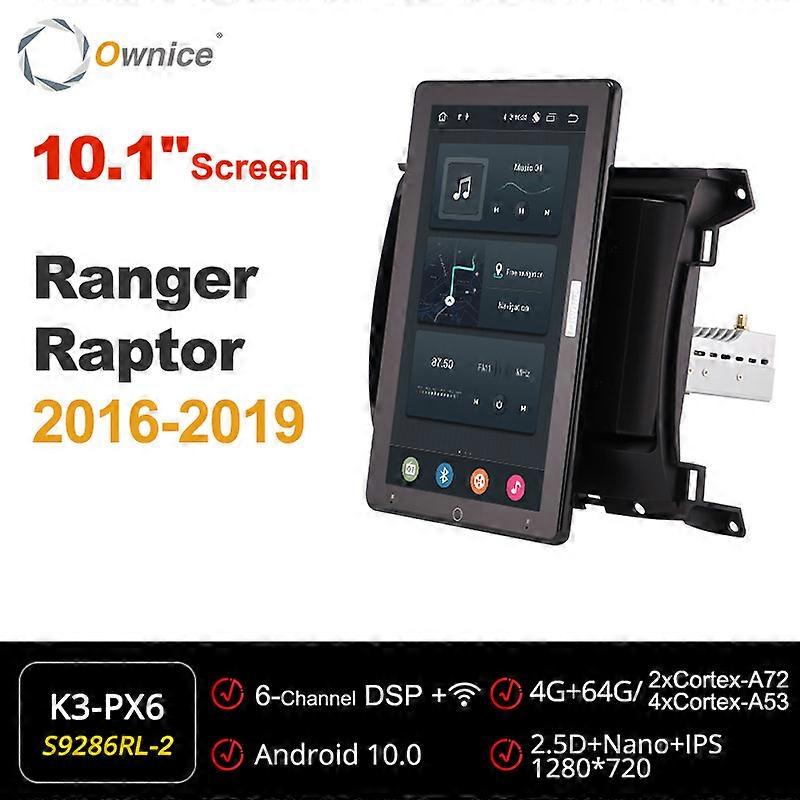 Tesla Style PX6 DSP Android 10 Car Multimedia Video Player Auto Rotatable GPS Navigation For Ford Ranger Raptor 2016-2019 Radio