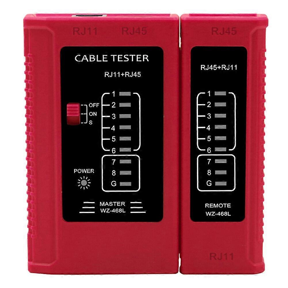 100% New Upgraded Professional RJ45 Cable Network Tester for CAT5 CAT6 UTP LAN Cable, with Remote Kit. (9V Battery Not Included)