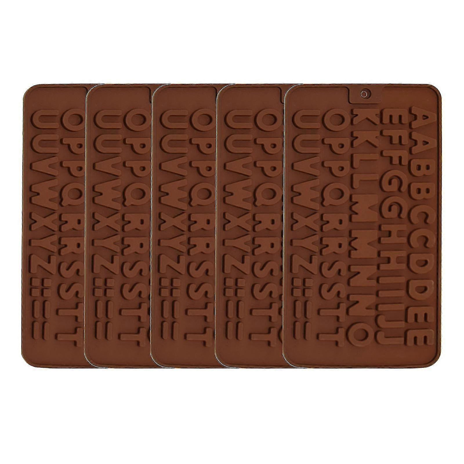 5pcs Silicone Mold For Chocolate, Cake, Jelly, Pudding, Alphabet Shape