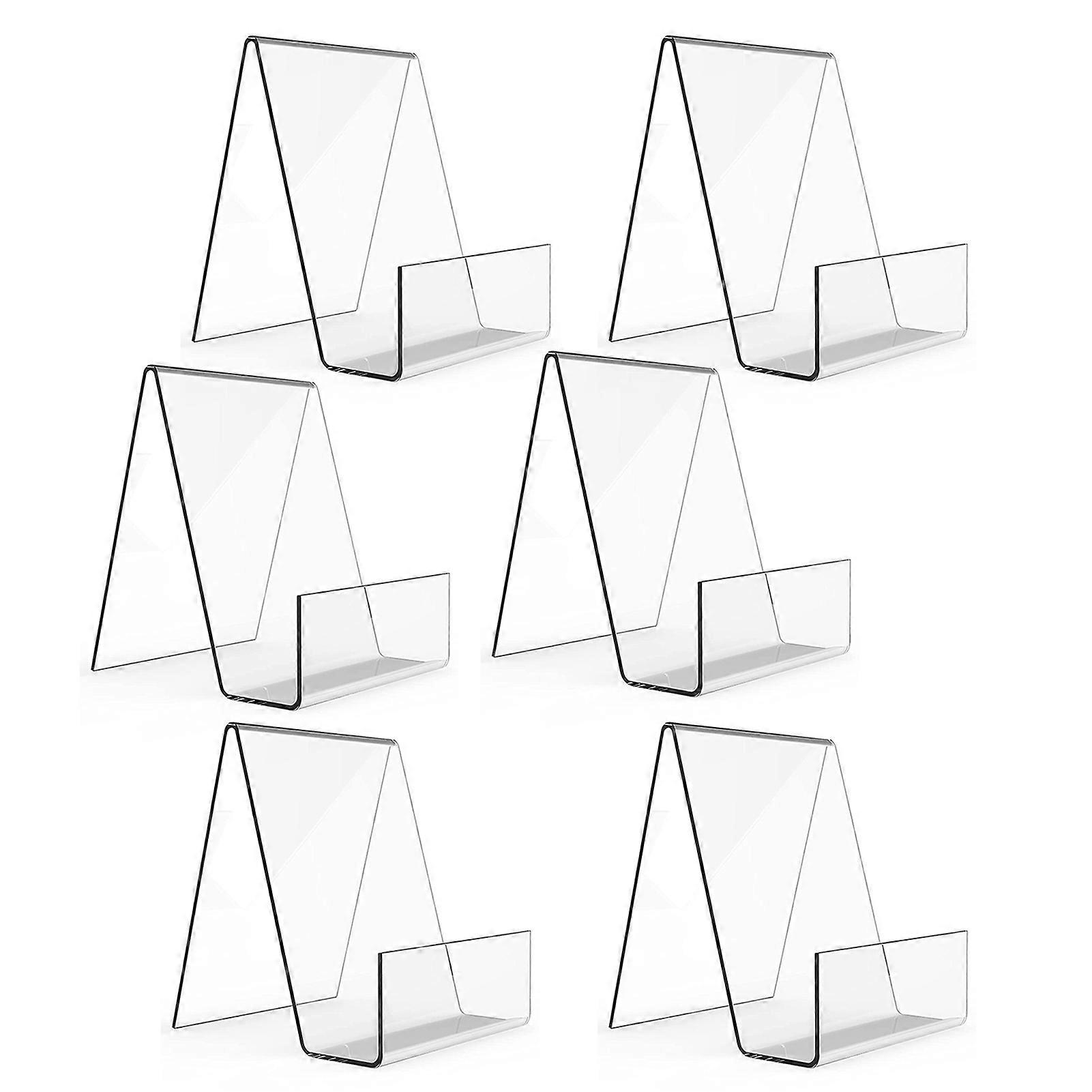 6 Pack Acrylic Book Stand Clear Easel Triangular Support Multi-functional Transparent Display Holder Jikaixiang