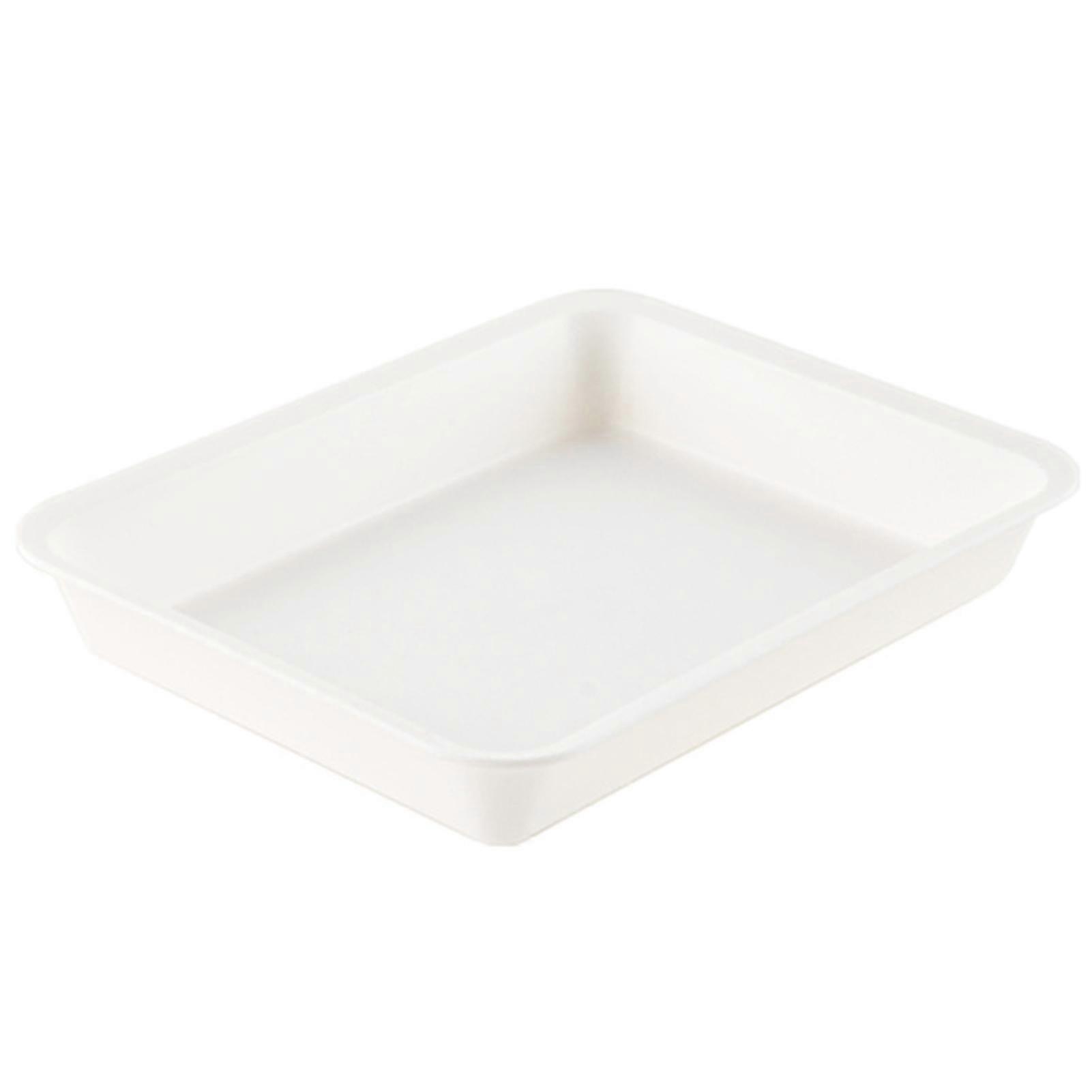 Plateau alimentaire Blanc Empilable Bords Ronds Facile à nettoyer Résistant aux éclaboussures Plateau de service en plastique polyvalent pour salle à manger