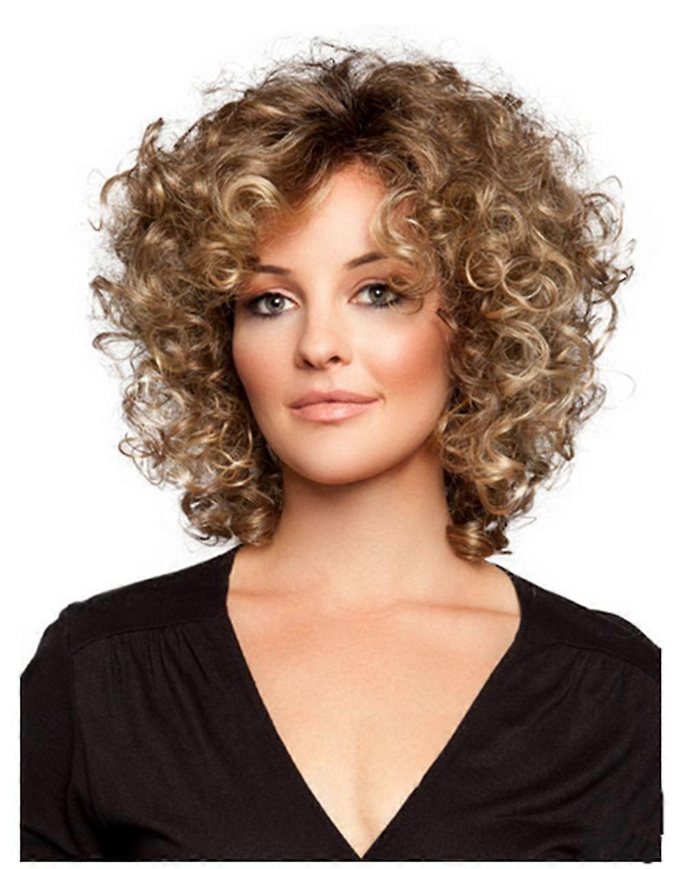 Femmes Natural Short Curls Wavy Pixie Cheveux Bouclés Perruques Synthétiques