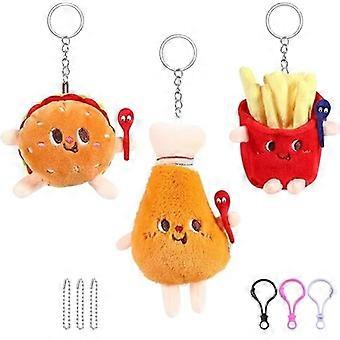 Keychain Stuffed - Plush Toy Accessory & Fun Buddy Clip Cute plush pendant burger Chicken Leg fries
