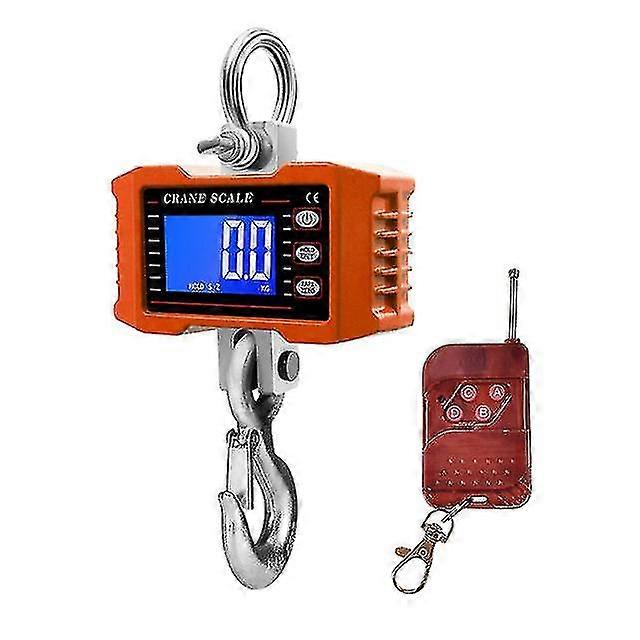 Digital Hanging Scale Remote Control 1000kg/ 2204lbs Portable Heavy Duty Crane Scale Lcd Backlight Industrial Hook Scales