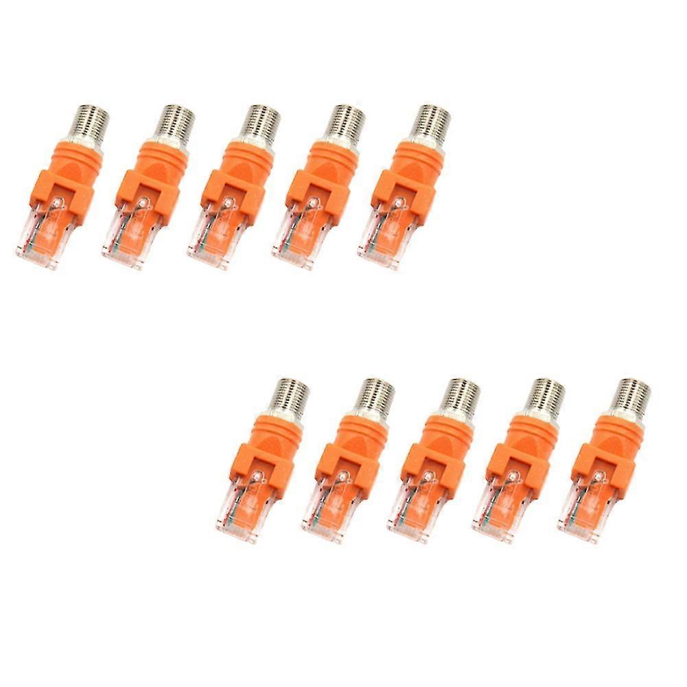 10pcs F-type Connector Rf Fe To Rj45 Coaxial El Coupler Adapter Adapter, Rj45 To Rf Co